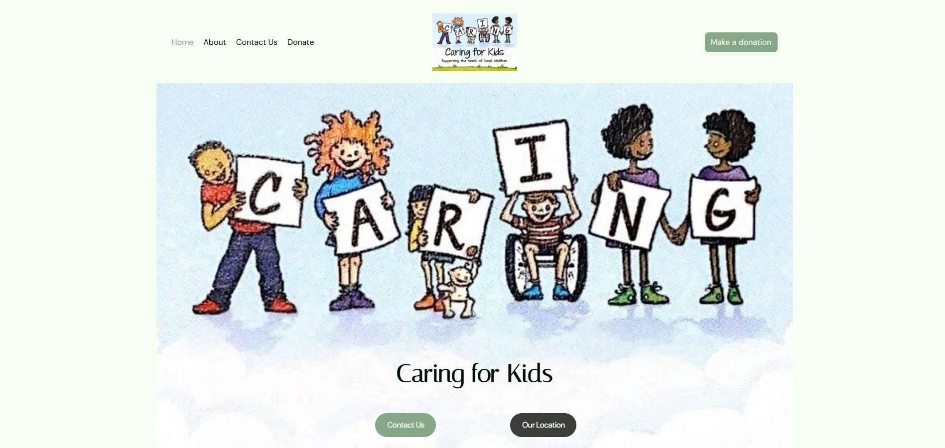 CaringForKidsBristol Website Screenshot