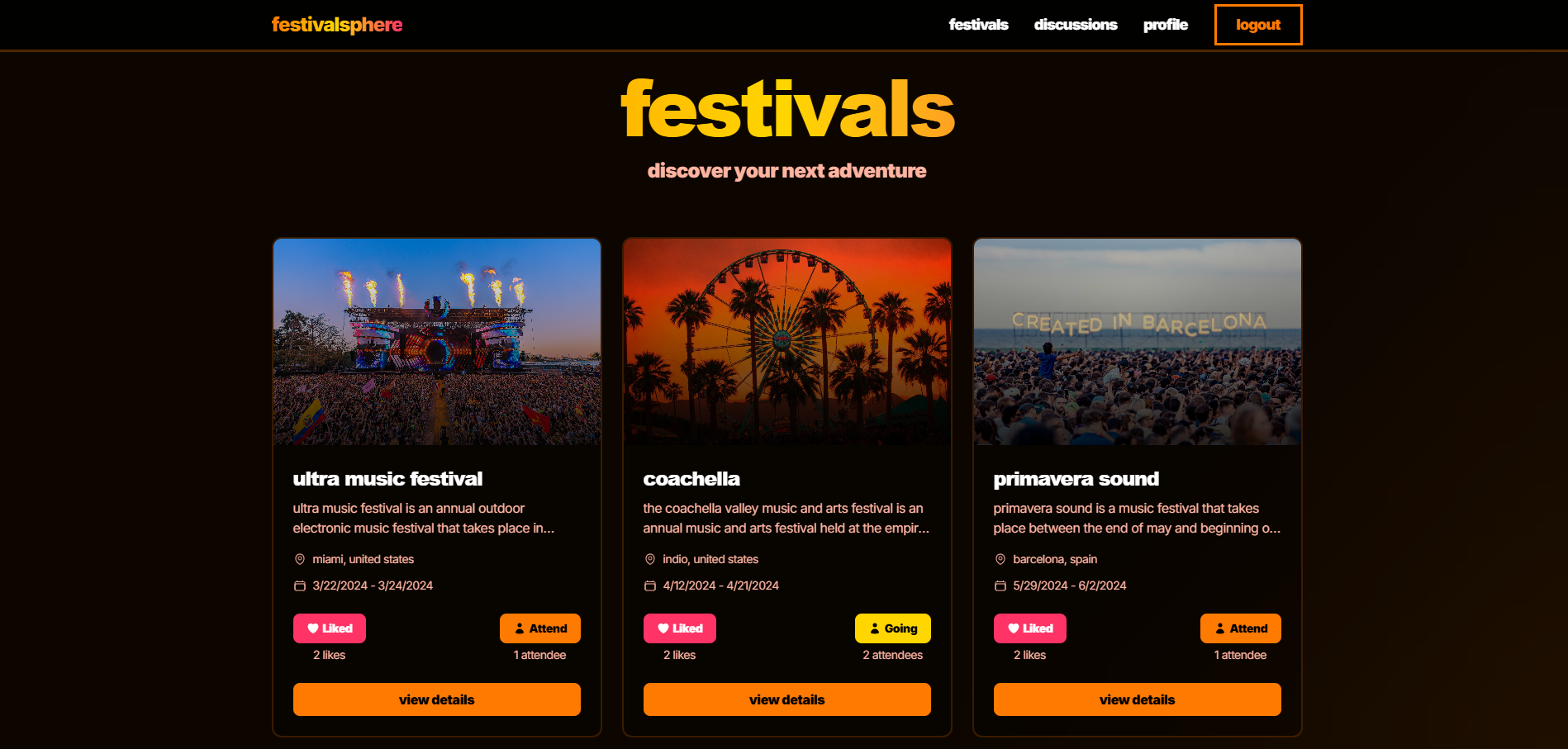 FestivalSphere Screenshot 1